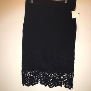 Black Lace Bottom Pencil Skirt